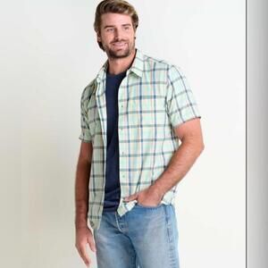 LAST ONE! NWT Toad&Co Size S 100% Organic Cotton Airscape‎ Shirt In Lichen Check